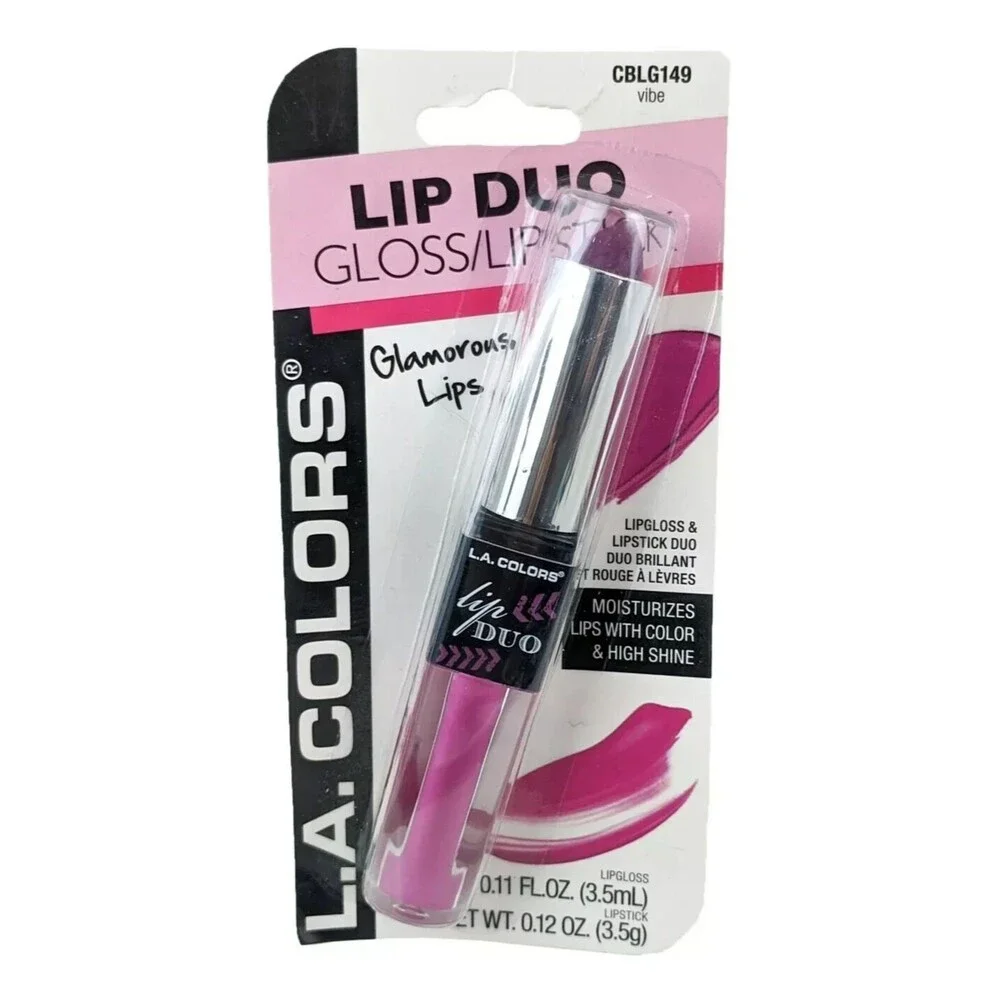 Lip Duo Lip Gloss and Lipstick, Moisturize and High Shine, 5.5g, #149-Vibe
